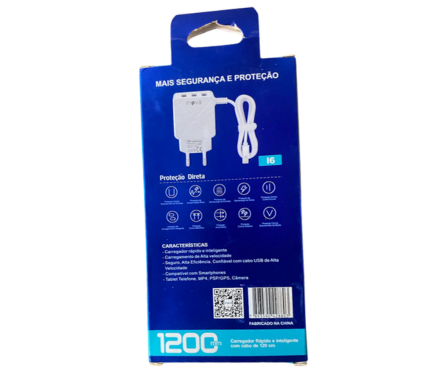 CARREGADOR IPHONE IOS INOVA COM CABO EMBUTIDO CAR-8555 - imagem