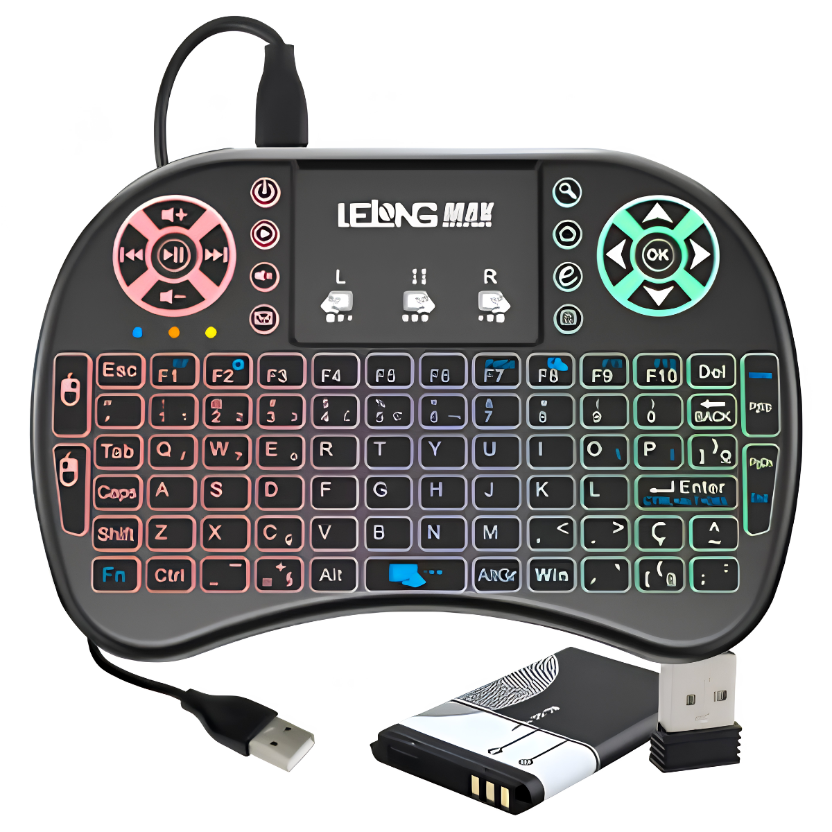 MINI TECLADO ILUMINADO SEM FIO - imagem
