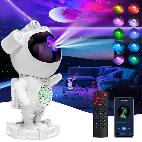 PROJETOR CAIXA DE SOM ASTRONAUTA COM CONTROLE