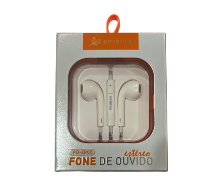 FONE DE OUVIDO COM FIO P2 PEINING PEI-EP05 BRANCO