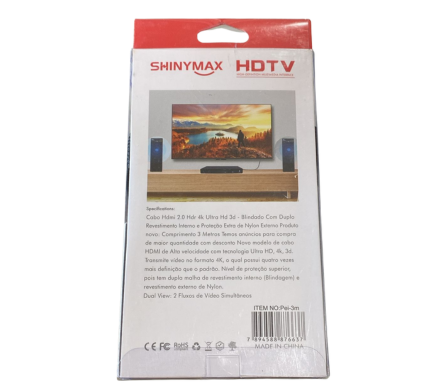 CABO HDMI VERSION 2.0 HDTV 3 METROS - imagem