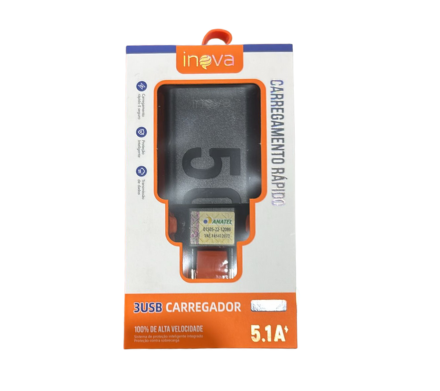 FONTE INOVA 3 ENTRADAS USB 5.1A - imagem