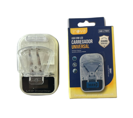 CARREGADOR UNIVERSAL PARA BATERIA DE CELULAR USB-LCD