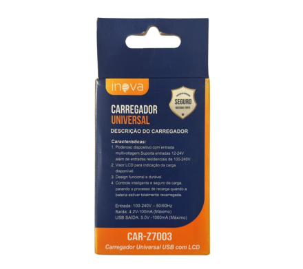 CARREGADOR UNIVERSAL PARA BATERIA DE CELULAR USB-LCD - imagem