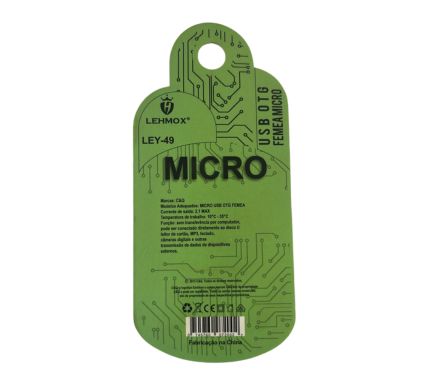 ADAPTADOR USB X MICRO V8 LEHMOX (LEY-49) - imagem